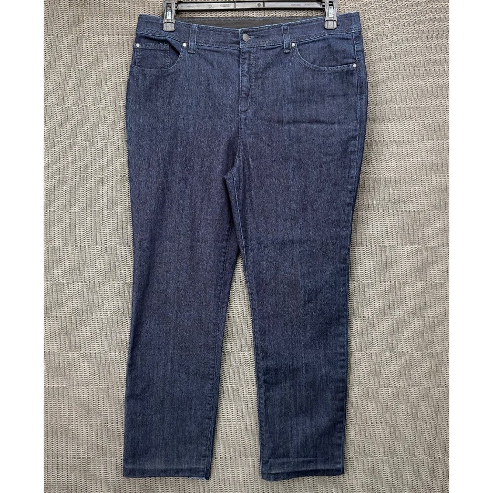 Chicos Fabulously Slimming Womens Size 2 Blue Straight Leg Denim Jeans